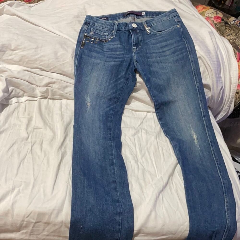 Vigoss blue denim studded skinny jeans worn once and in euc